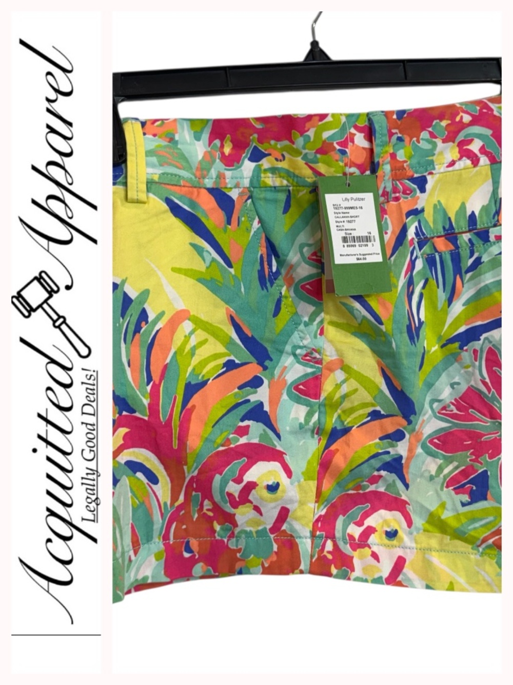 Lilly Pulitzer Callahan Shorts Multi Casa Banana Tropical Sz. 16